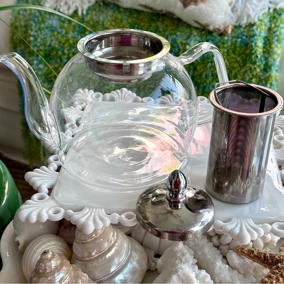 Handblown Glass Stove Top Teapot - Picture 2 of 6